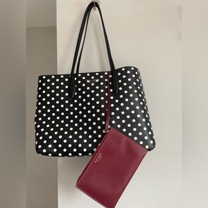 Kate Spade Leather Polka dot tote bag